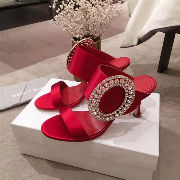 manolo blahnik sandals heels red