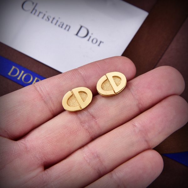 Dior New Alphabet CD Earrings Metallic Reverse Edition Lettering