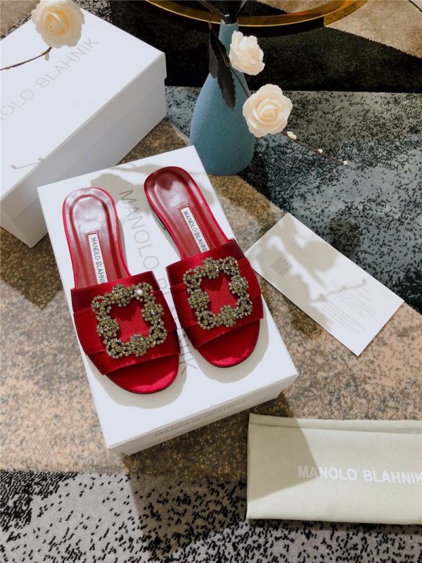 Manolo Blahnik silk slippers