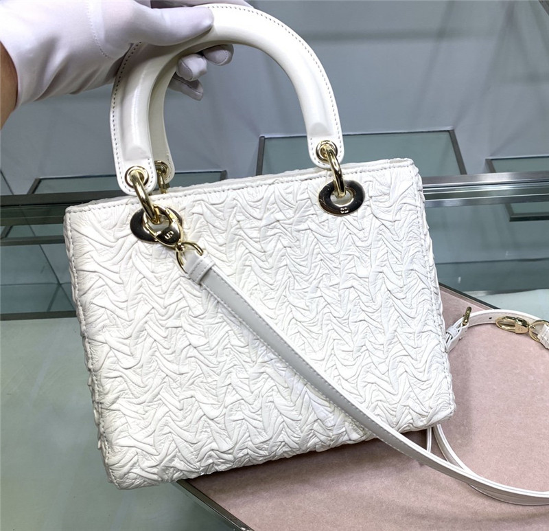 lady Dior embroidered white bag - Image 2