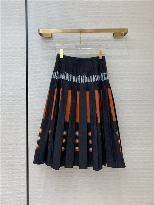 dior pleated long skirt