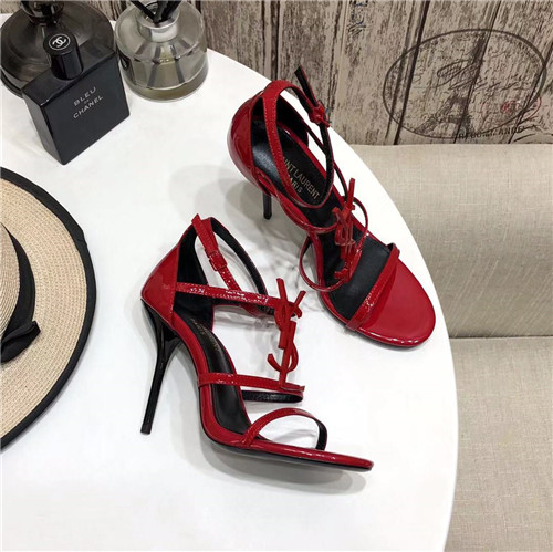 ysl logo high heel sandals