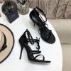 ysl logo high heel sandals