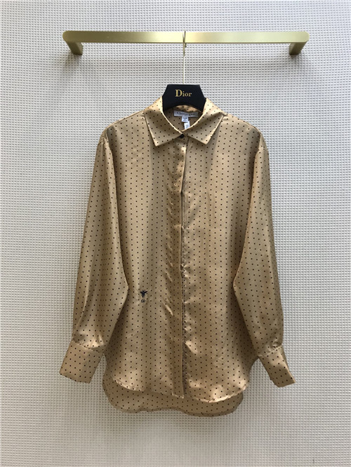 dior polka dot silk shirt