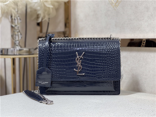 ysl crocodile leather shoulder bag