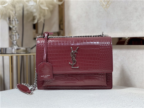 ysl crocodile leather shoulder bag