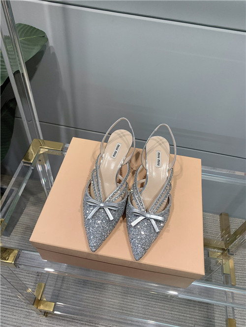 miumiu rhinestone bow sandals - Image 2