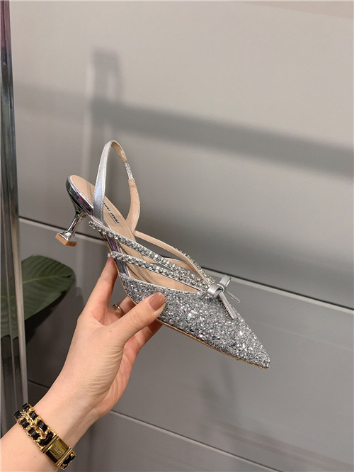 miumiu rhinestone bow sandals - Image 7