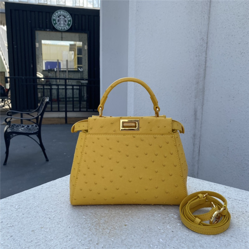 fendi ostrich leather peekaboo bag