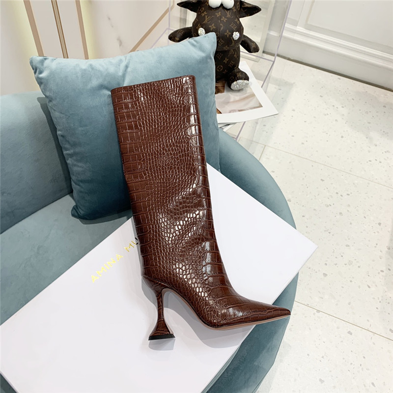 amina muaddi crocodile print boots - Image 7