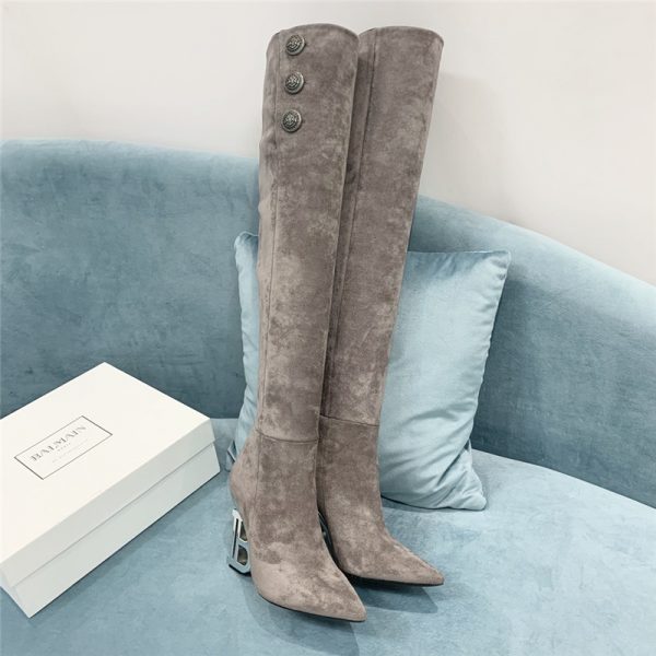 balmain logo letters long boots