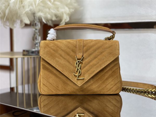 ysl monogram college nubuck leather bag