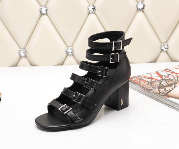 ysl roman sandals women black