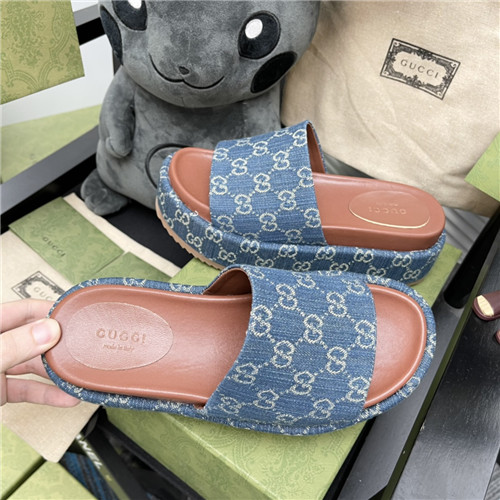 gucci denim platform slippers - Image 4
