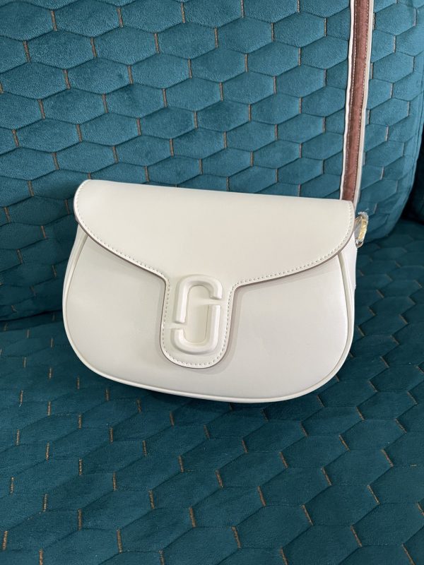 Arc Jacobs Shoulder Messenger Bag New Leather Shoulder Strap Detachable Adjustable Length  White