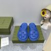 Gucci GG Slides Cave Slippers are versatile couple slippers blue