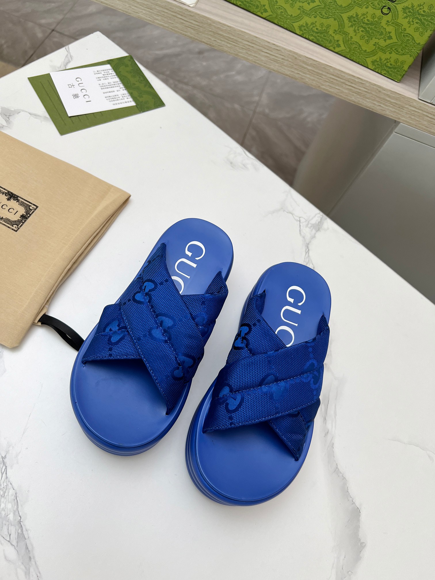 Gucci's latest GG platform slippers are a leg puller blue - Image 2