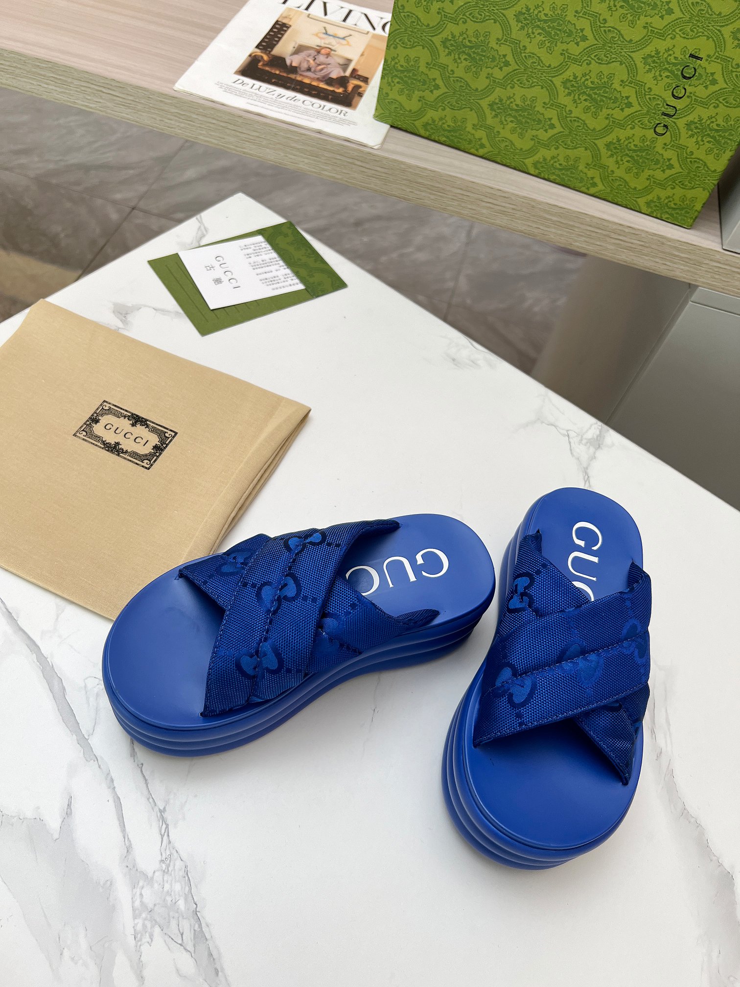 Gucci's latest GG platform slippers are a leg puller blue - Image 3
