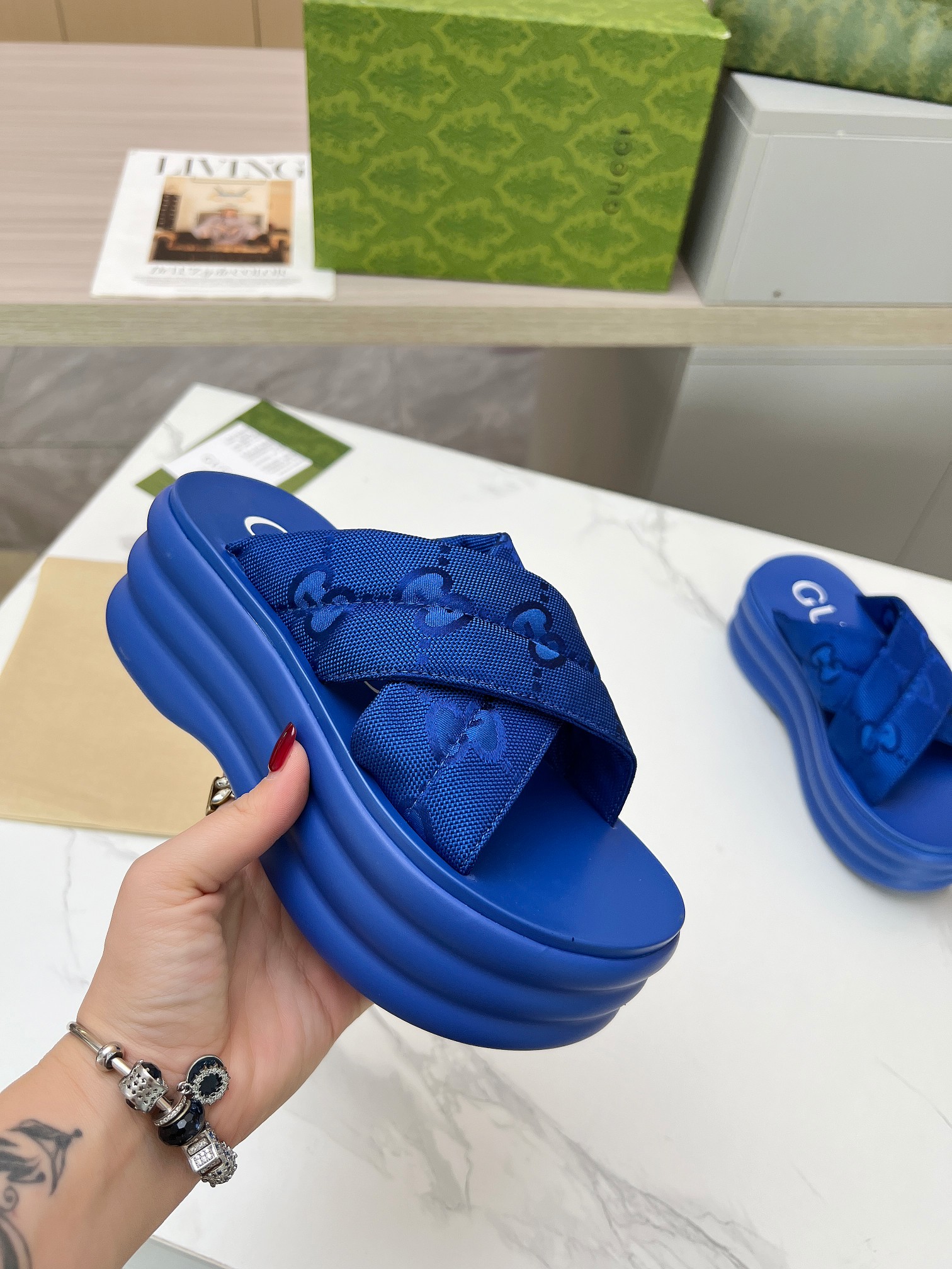 Gucci's latest GG platform slippers are a leg puller blue - Image 5