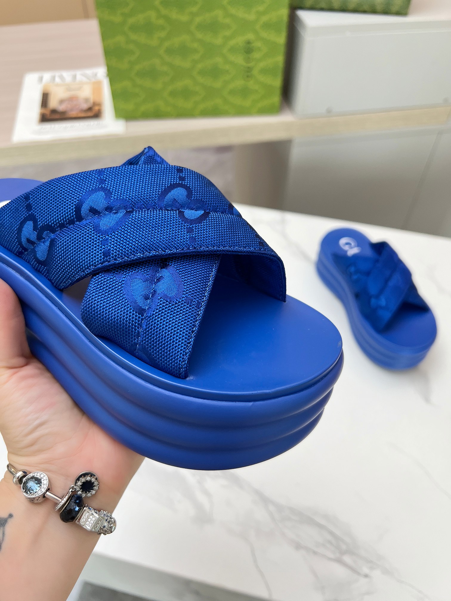 Gucci's latest GG platform slippers are a leg puller blue - Image 7