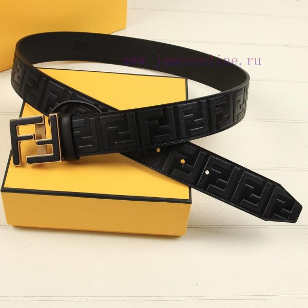 FENDI's 40MM wide logo design with a wide belt, original double-sided FF buckle, imported or luio14ry