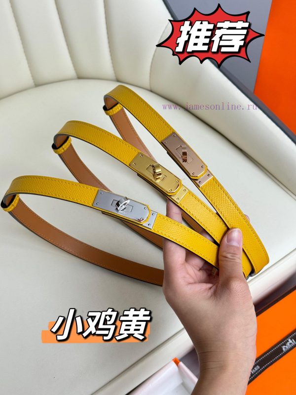 Hermes Women's BeltFull set of 1.8mm women's Kelly original imported leather K gold/platinum kk6uiqa4
