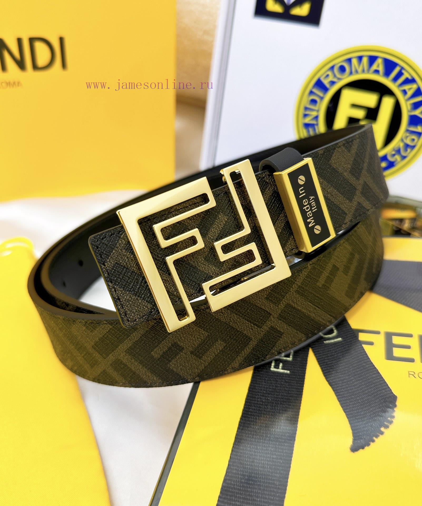 Belt FENDI Fendi ReproductionThe waistband is made of 100% cowhide, ensuring a double-layer k8rhr1qh - Image 3