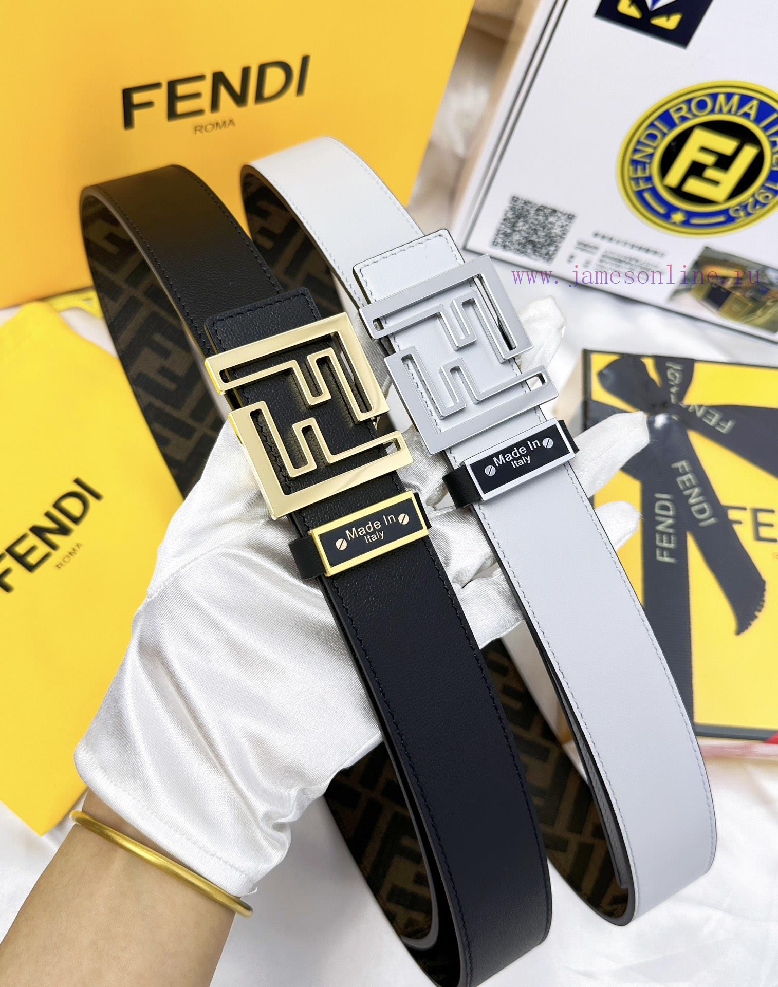 Belt FENDI Fendi ReproductionThe waistband is made of 100% cowhide, ensuring a double-layer f011zvhm - Image 9