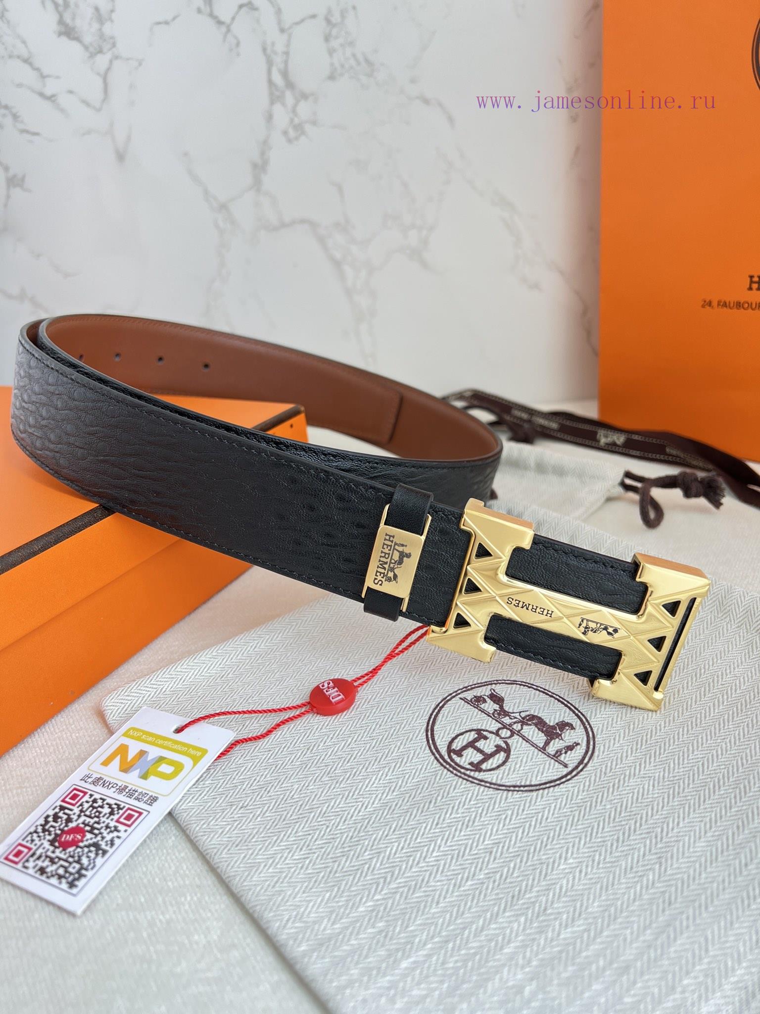 Hermes Hermes waist beltHanging buckle, classic pure steel material buckle head, double-side th3tkf10 - Image 2