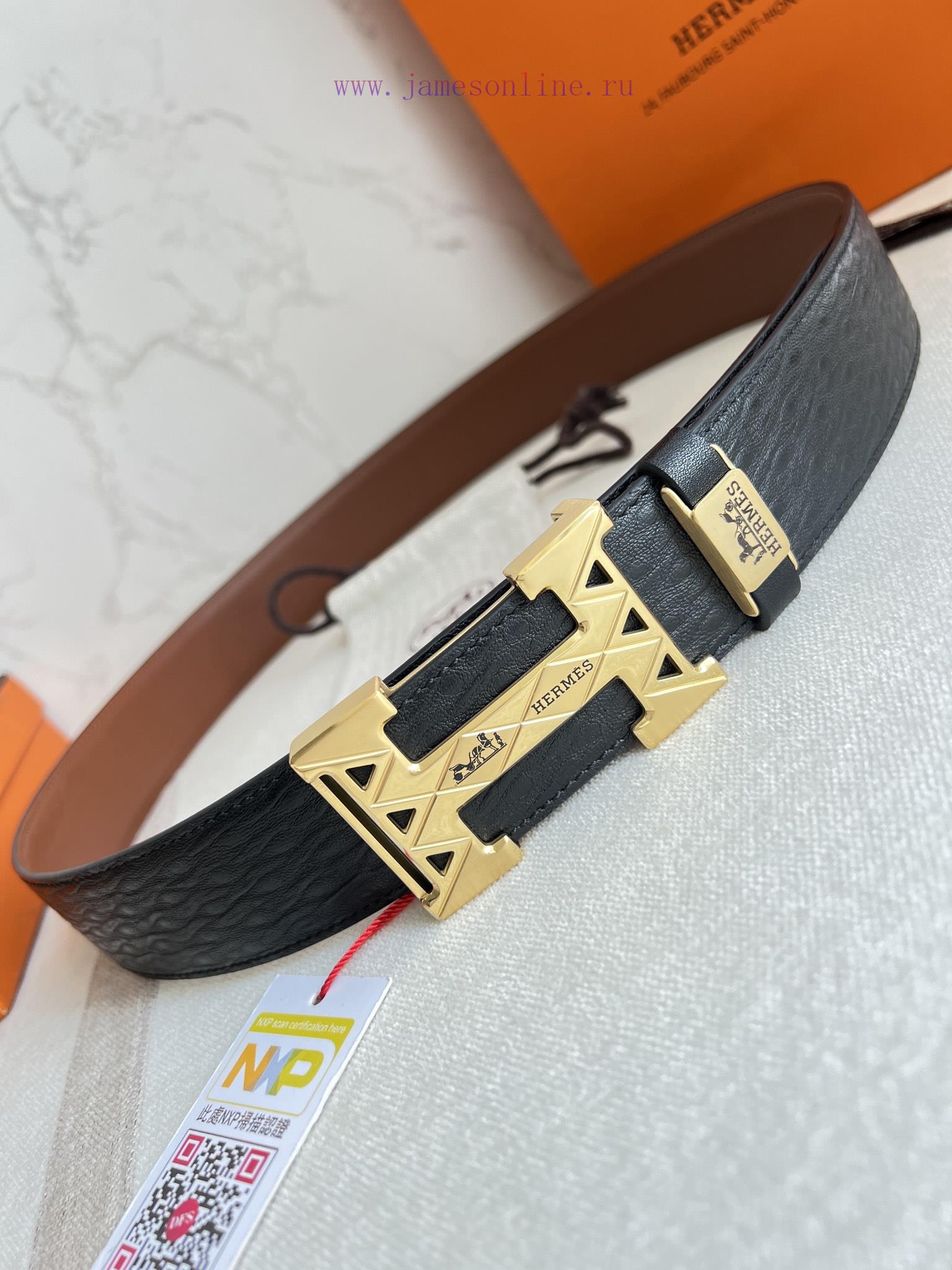 Hermes Hermes waist beltHanging buckle, classic pure steel material buckle head, double-side th3tkf10 - Image 4