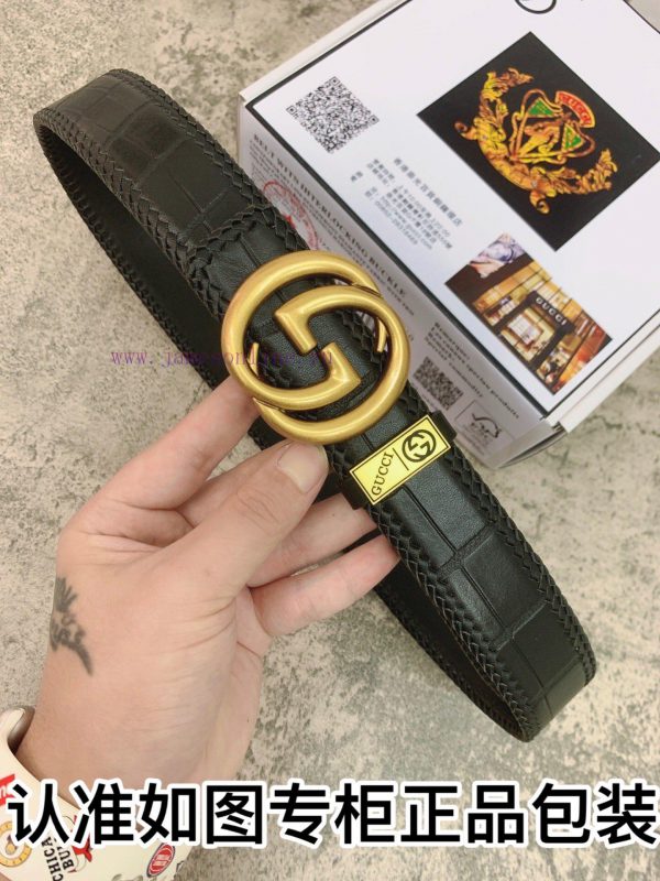 Belt Gucci Gucci woven crocodileBelt recognition, complimentary punchThe material is made of 1r428ktw