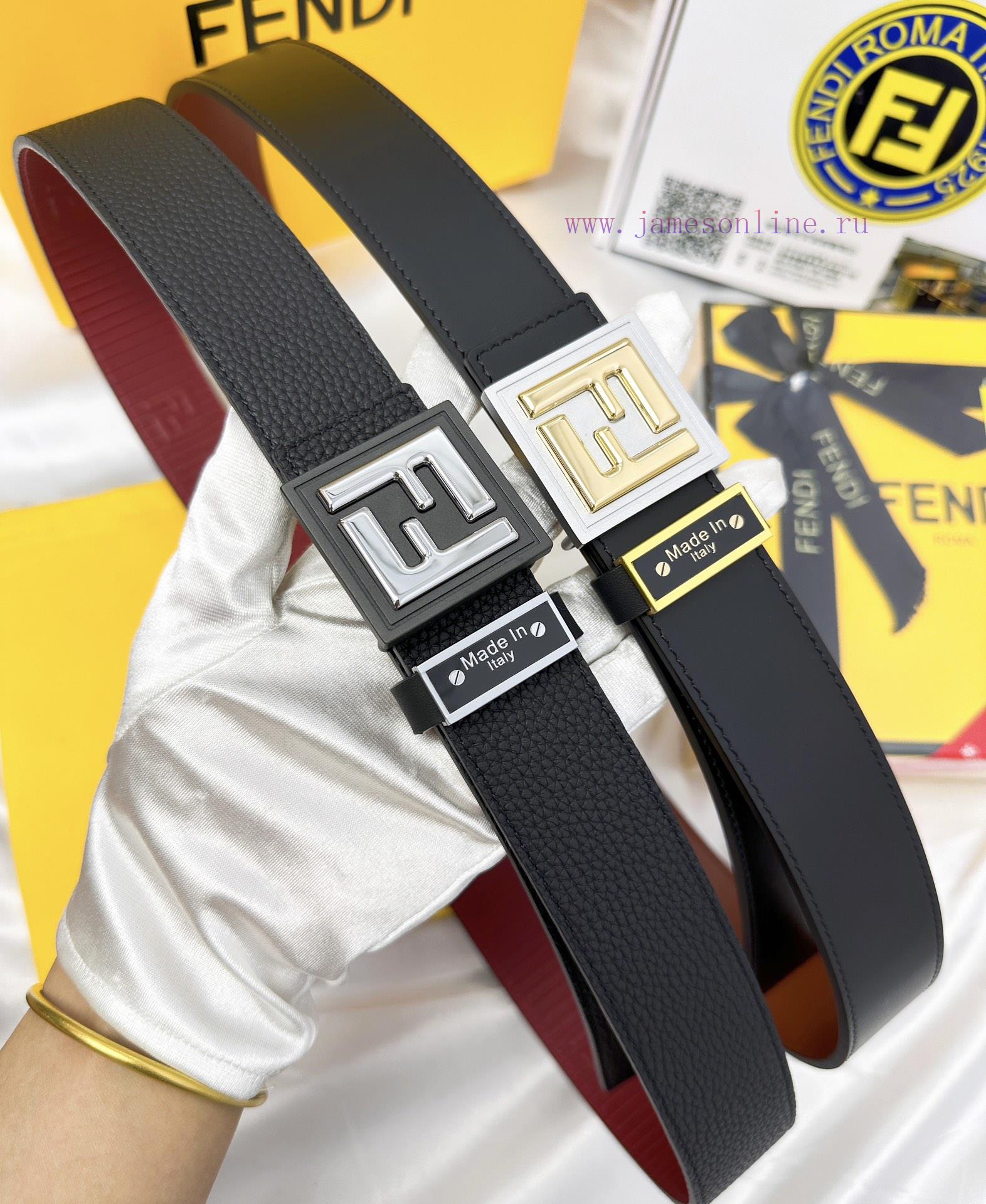 Belt FENDI Fendi ReproductionThe waistband is made of 100% cowhide, ensuring a double layere ajwqffwo - Image 2