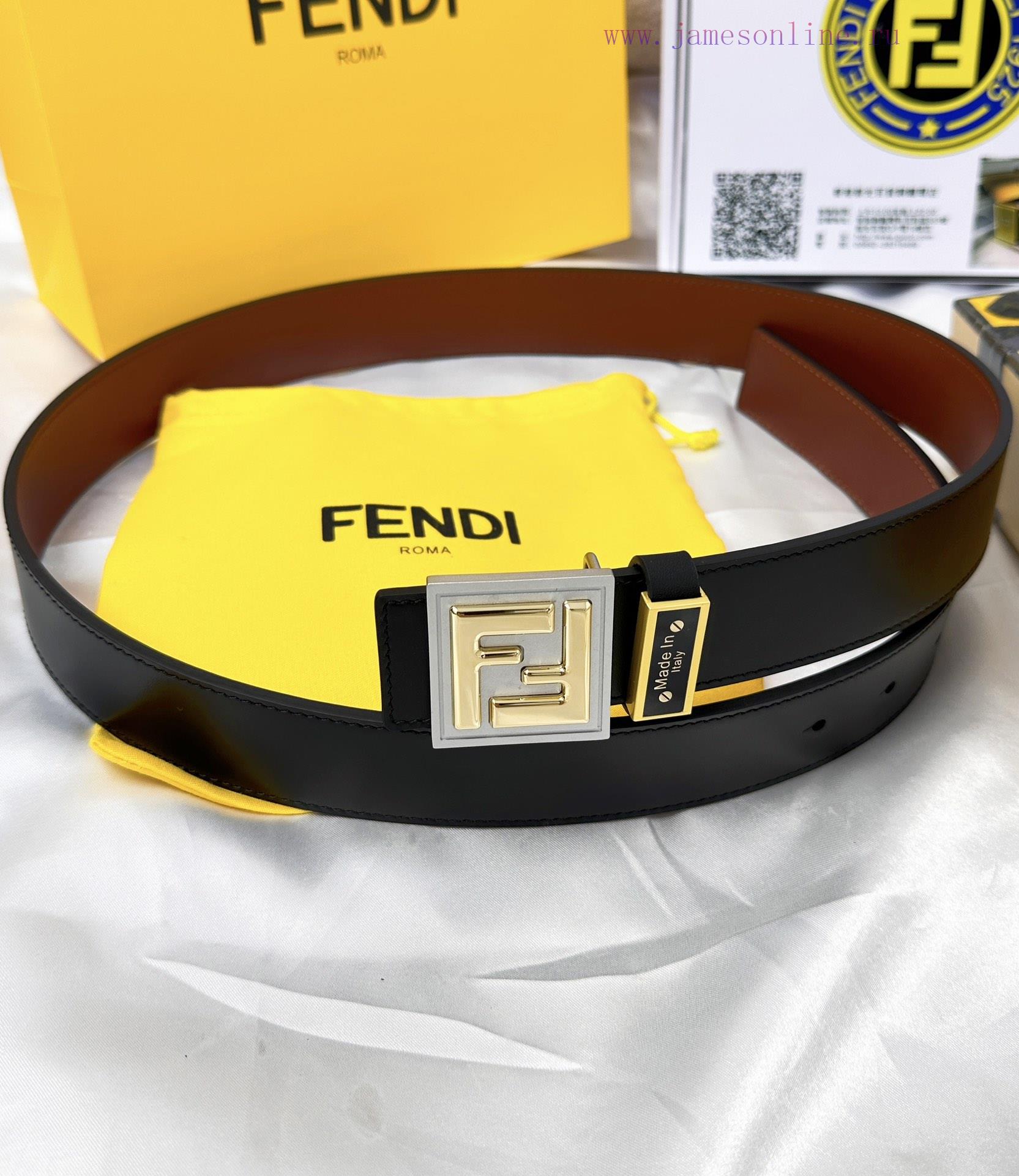 Belt FENDI Fendi ReproductionThe waistband is made of 100% cowhide, ensuring a double layere ajwqffwo - Image 6