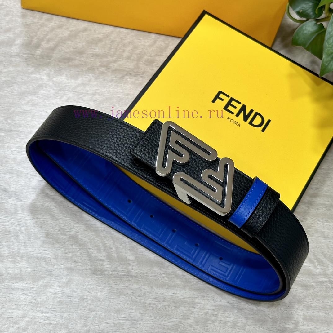 FENDL 40MM wide double-sided original calf leather with a single ruthenium palladium plated oumvgxne