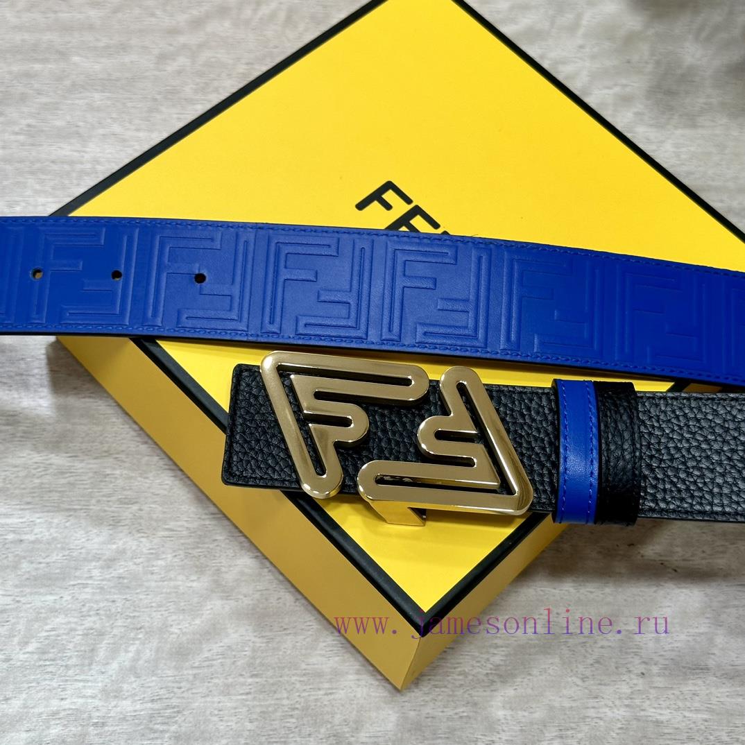 FENDL 40MM wide double-sided original calf leather with a single ruthenium palladium plated ehgpaie2 - Image 3