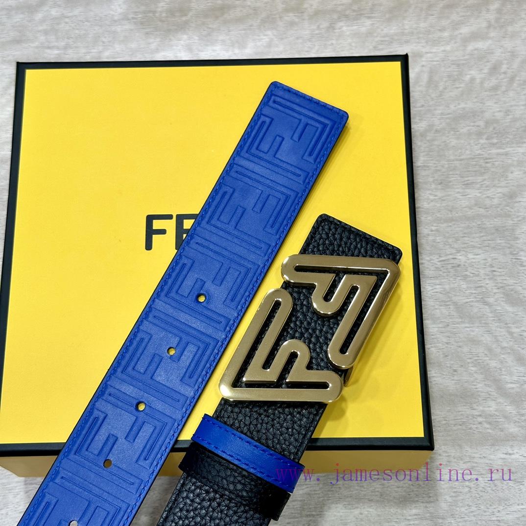 FENDL 40MM wide double-sided original calf leather with a single ruthenium palladium plated ehgpaie2 - Image 8