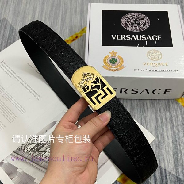 Beauty Head VersaceBelt and waistband single-sided use quality 100% cowhide embossed 24k pur n36pk633