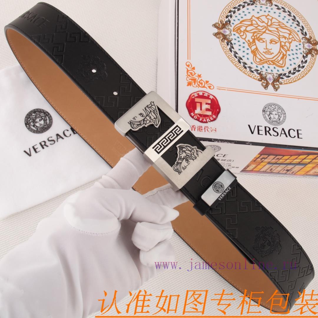 Belt belt Versace cowhide beltMen's belt material: 100% head layer cowhide belt, guaranteed d722hdfg - Image 3