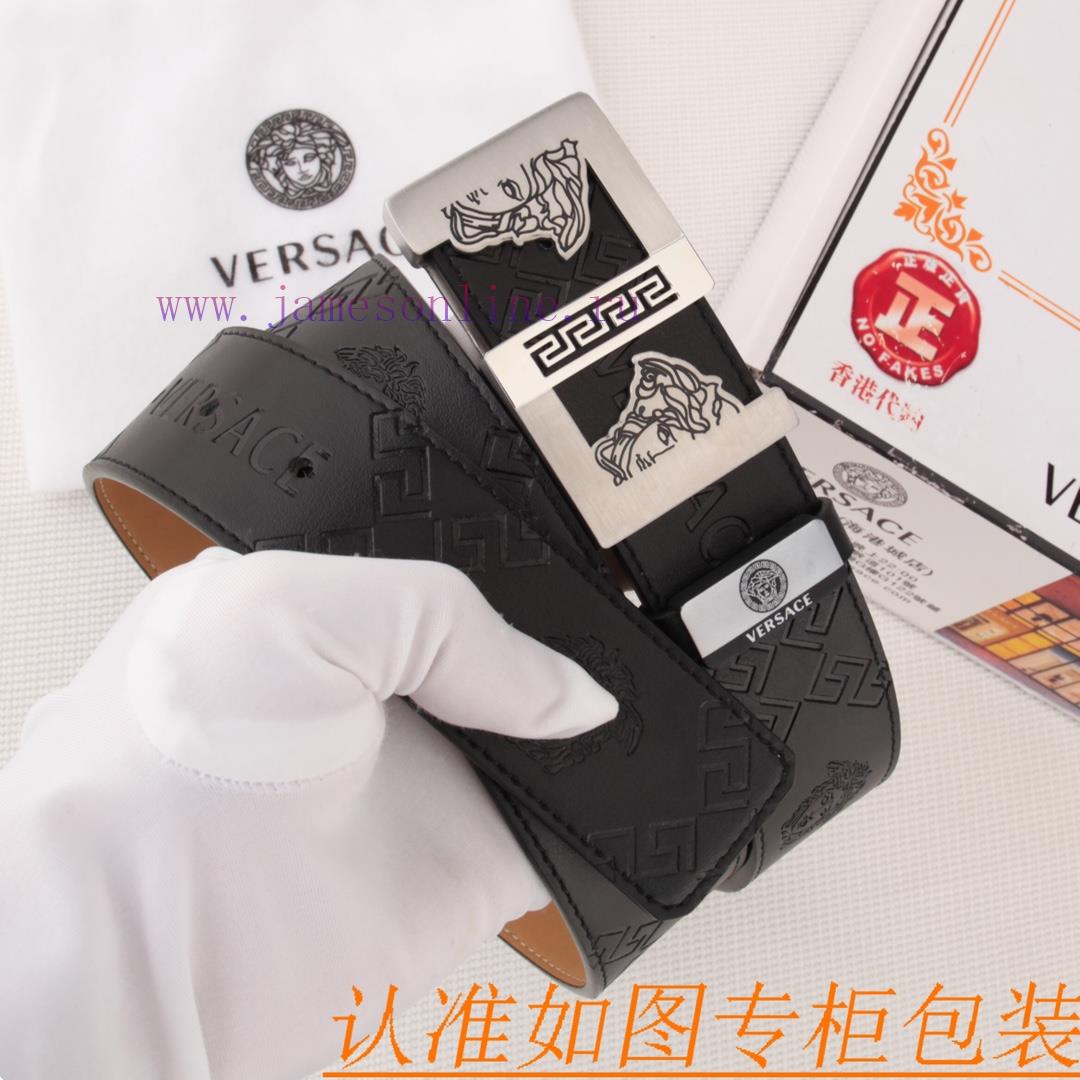 Belt belt Versace cowhide beltMen's belt material: 100% head layer cowhide belt, guaranteed d722hdfg - Image 4