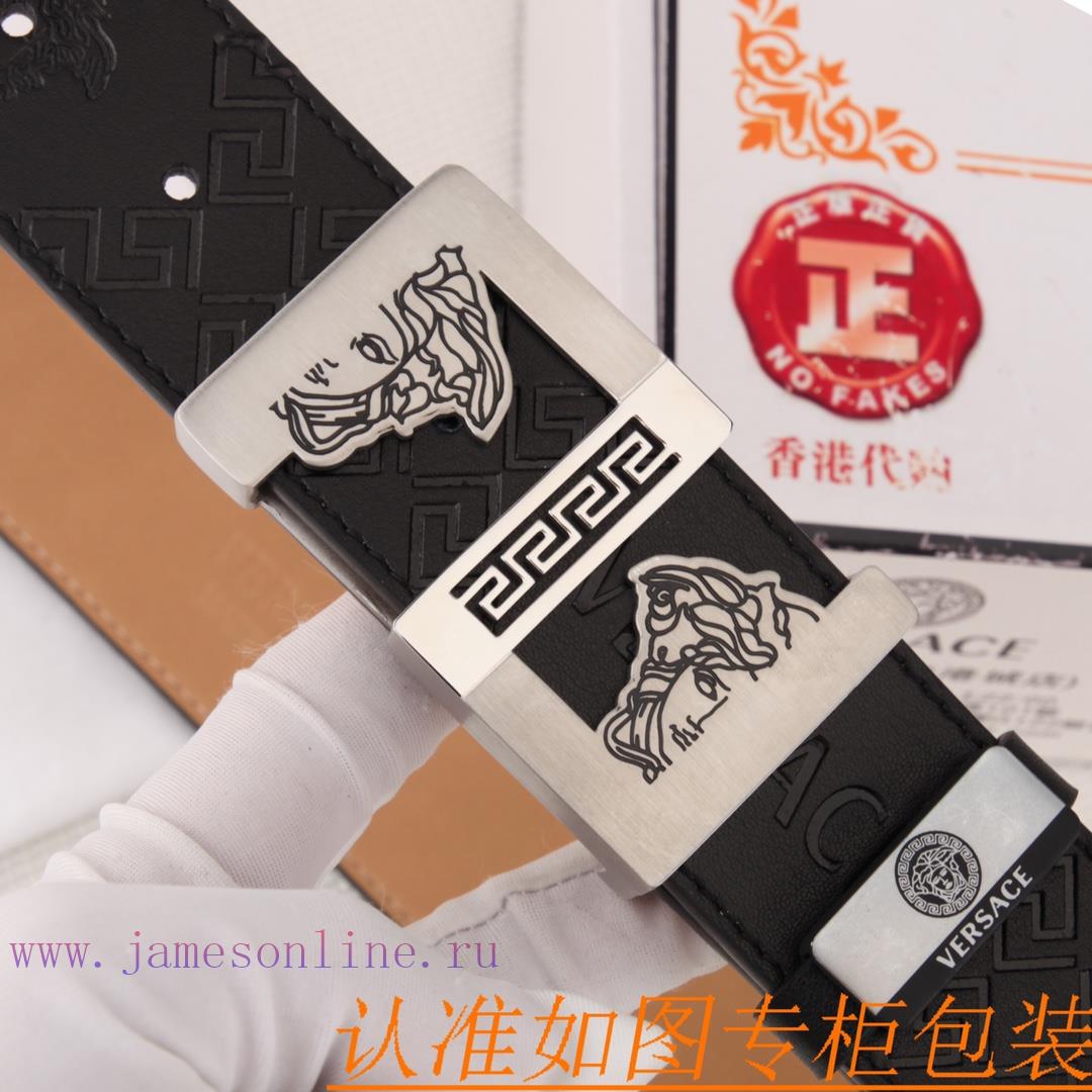 Belt belt Versace cowhide beltMen's belt material: 100% head layer cowhide belt, guaranteed d722hdfg - Image 6