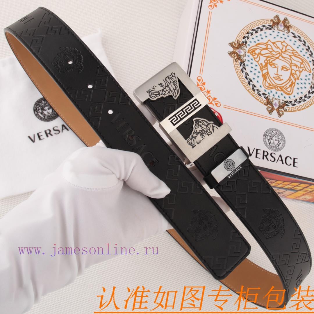 Belt belt Versace cowhide beltMen's belt material: 100% head layer cowhide belt, guaranteed d722hdfg - Image 7