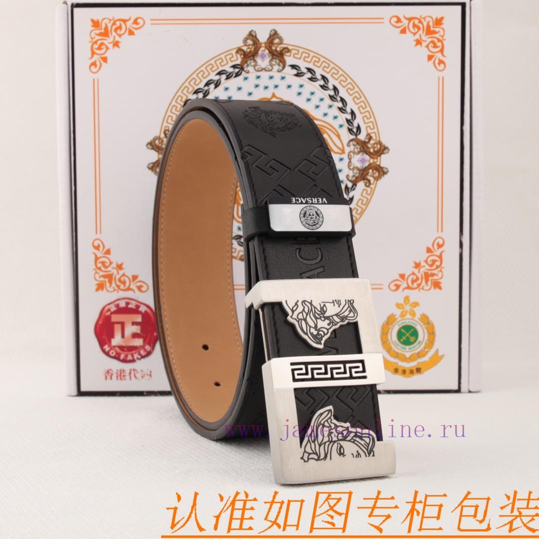 Belt belt Versace cowhide beltMen's belt material: 100% head layer cowhide belt, guaranteed d722hdfg - Image 9