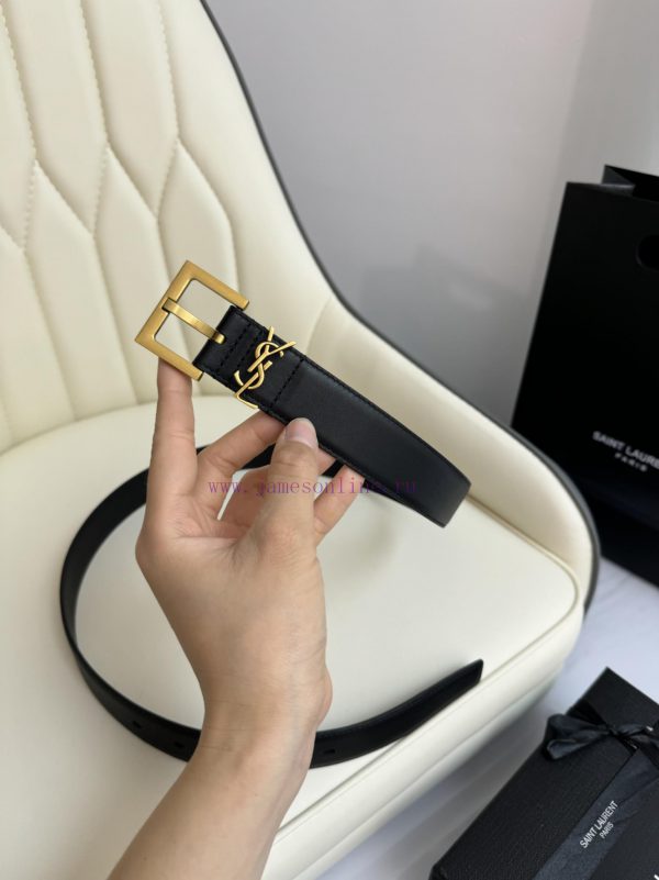 Female version Y.S.LFull width 3.0 casual belt series with simple metal logo, showcasing a f xydokv87