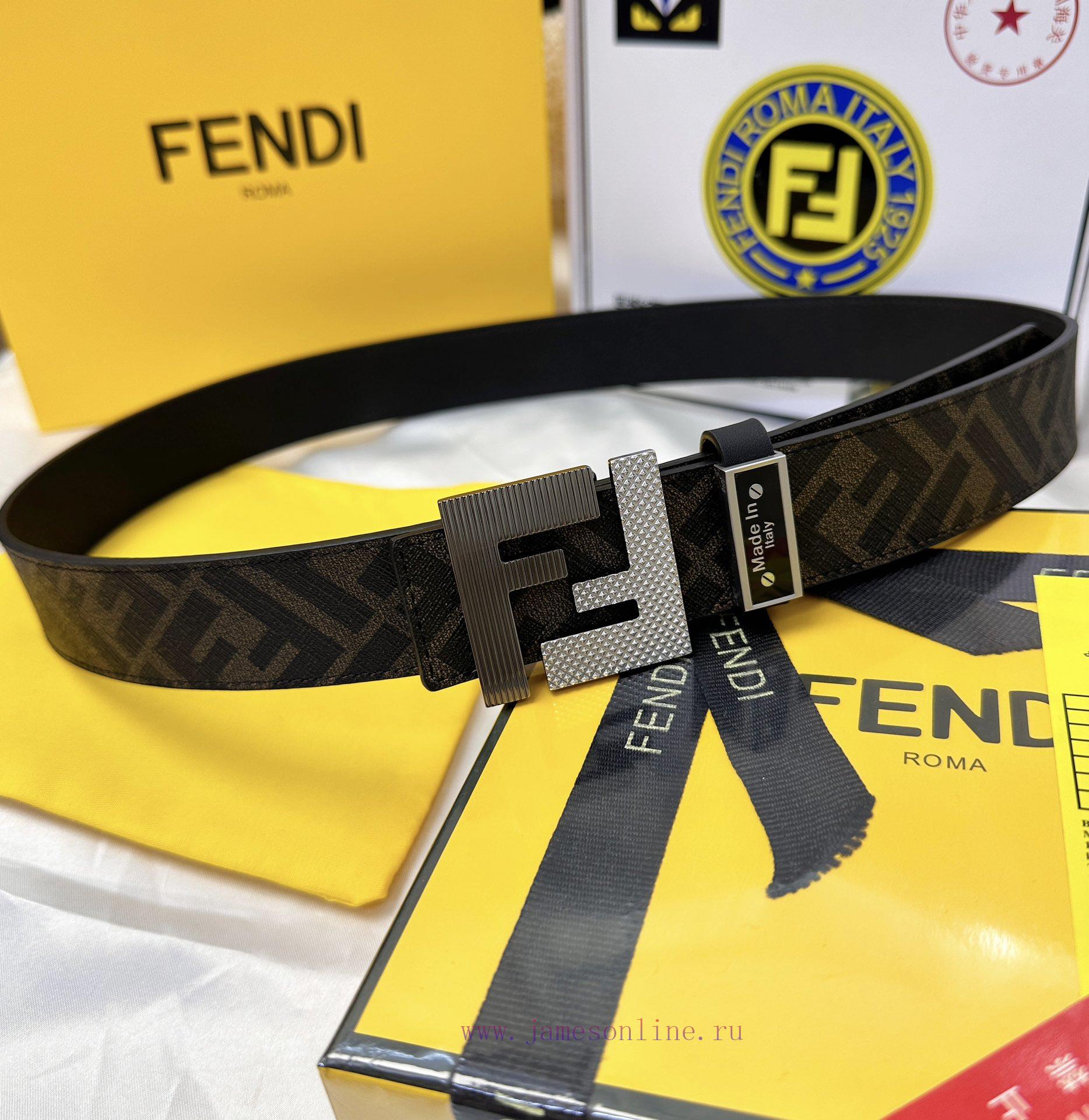 Belt FENDI Fendi ReproductionThe waistband is made of 100% top layer cowhide, ensuring a dou isrp9bh2 - Image 6