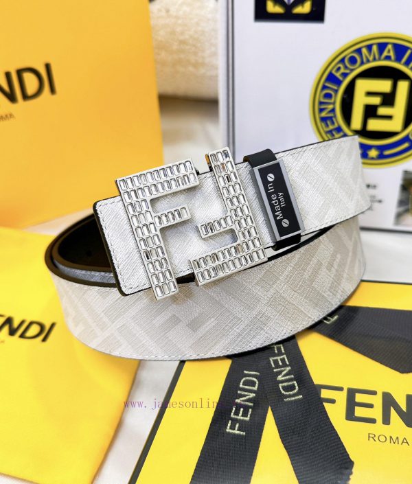 Belt FENDI Fendi ReproductionBelt made of 100% head layer cowhide with crocodile pattern, ev g52eu3ww