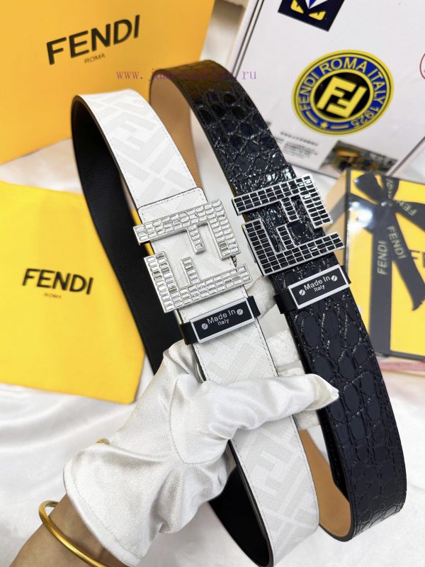 Belt FENDI Fendi ReproductionBelt made of 100% head layer cowhide with crocodile pattern, ev ddzzrtsx