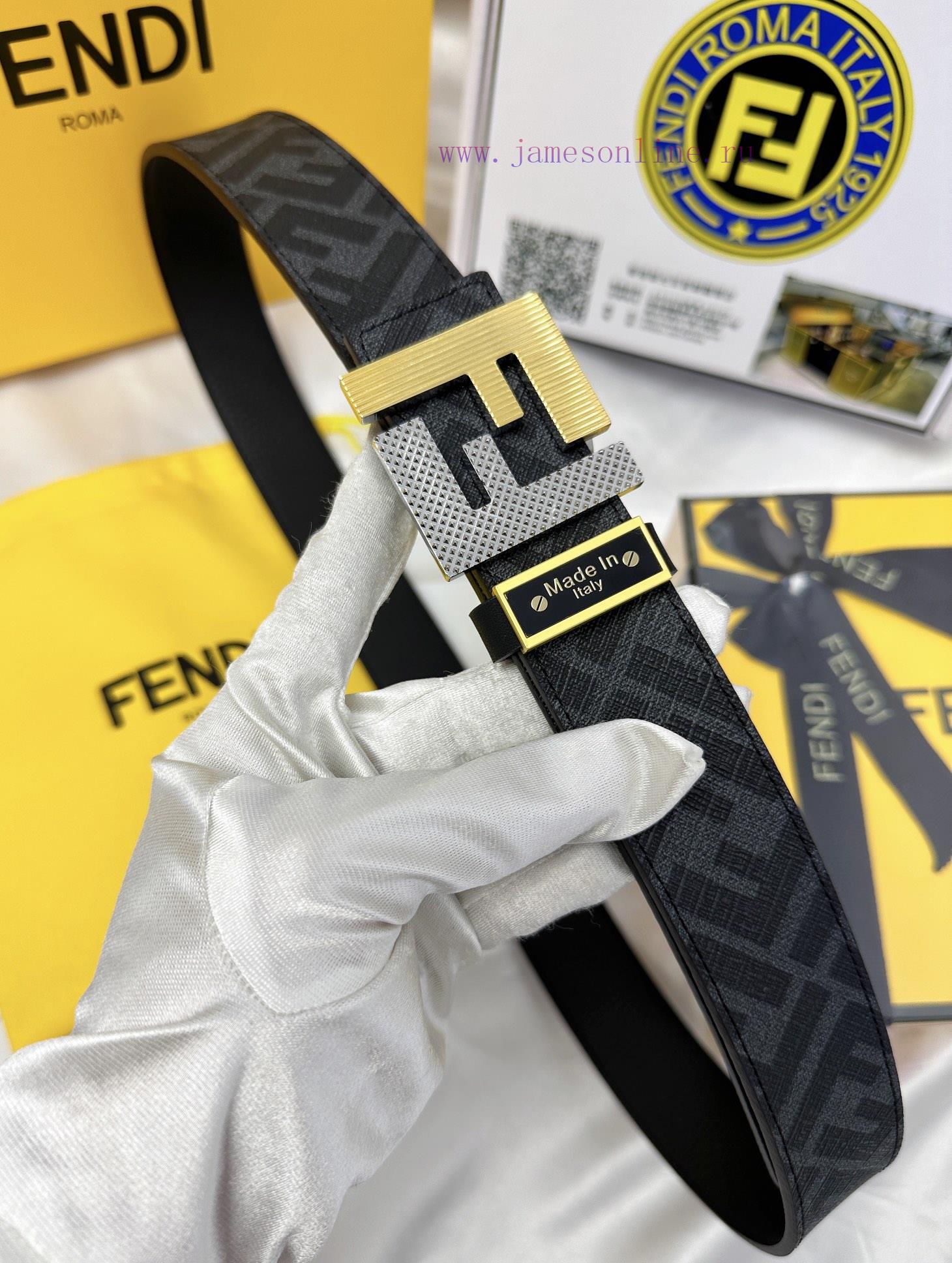 Belt FENDI Fendi ReproductionThe waistband is made of 100% top layer cowhide, ensuring a dou oszzc98o - Image 5