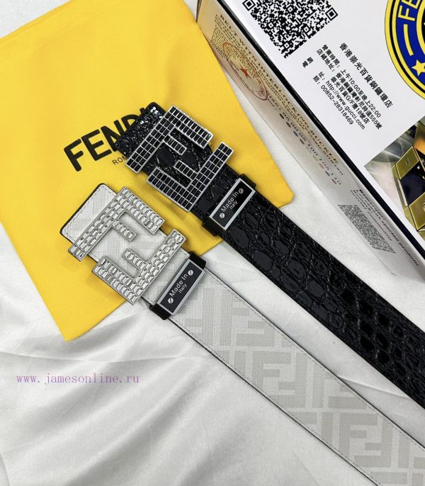 Belt FENDI Fendi ReproductionBelt made of 100% head layer cowhide with crocodile pattern, ev qgh8ymwg