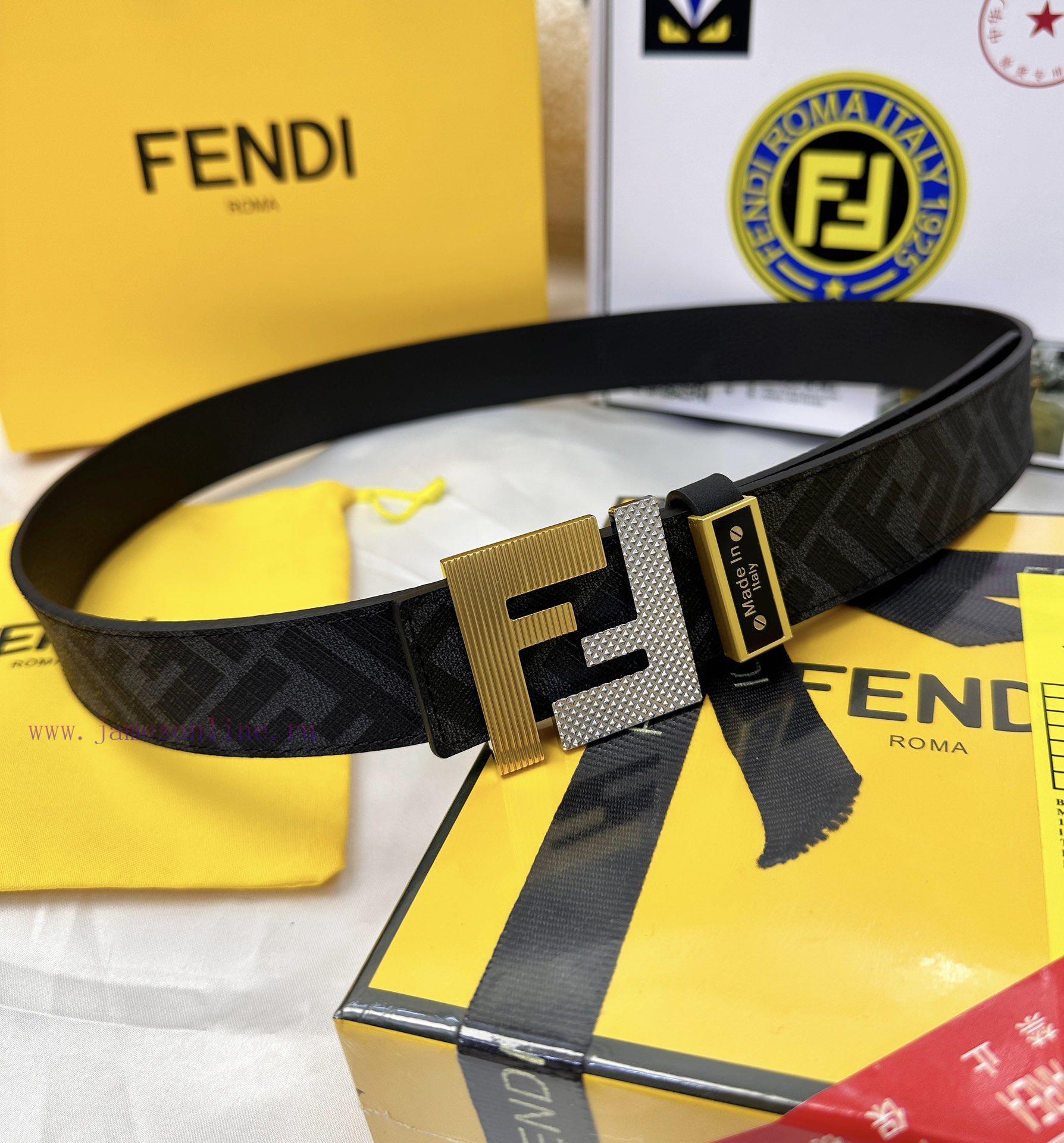 Belt FENDI Fendi ReproductionThe waistband is made of 100% top layer cowhide, ensuring a dou oszzc98o - Image 9