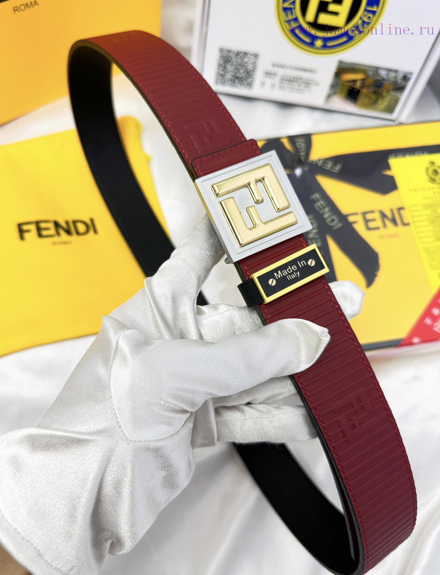 Belt FENDI Fendi ReproductionThe waistband is made of 100% cowhide, ensuring a double layere e322b2zm - Image 4